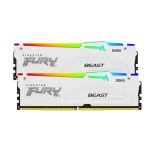 Kingston FURY Beast RGB - DDR5 - kit - 32 GB: 2 x 16 GB - DIMM 288-PIN - 5200 MHz / PC5-41600 - CL40 - 1.25 V - senza buffer - on-die ECC - bianco